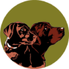 Rundes Logo mit zwei Labrador Köpfen